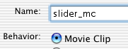 create a new MovieClip for the slider