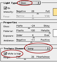 Lighting effects dialog